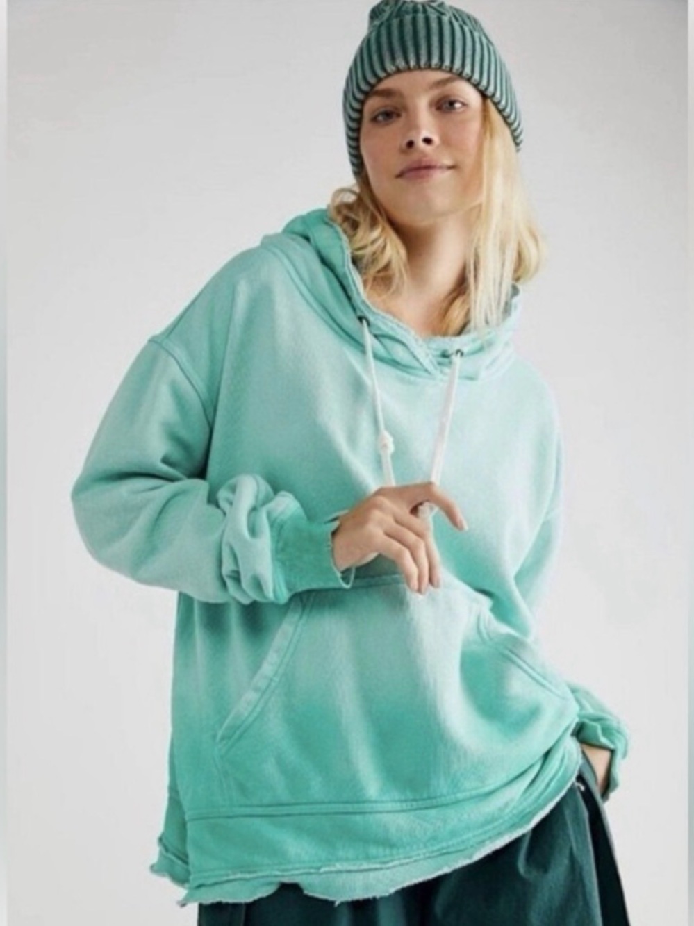 We The Free Mint Green Oversized Hoodie
